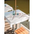 thumbnail image 2 of Outdoor Tablecloth with Umbrella Hole for Patio/Picnic/Party/Camping, Ocean Beach Starfish Waterproof Table Cloth Square Cover Washable, Summer Coastal Pink Seashell Watercolor (54"x 54"), 2 of 9