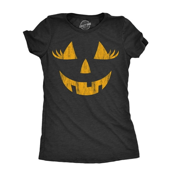 Womens Wacky Wendy Pumpkin T Shirt Funny Halloween Jack O Lantern Crazy Smile Tee for Ladies Womens Graphic Tees