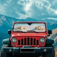 thumbnail image 3 of Uorisanigo Windshield Sun Shade for Jeep Wrangler JL JLU 2018-2024 Rubicon Sahara 2 Door & 4 Door & Gladiator JT, Beach Shell Starfish Front Window Sun Visor Blocks UV Rays Sunshade, 3 of 7
