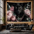 thumbnail image 6 of Black Panther with Lush Pink Peonies Against Deep Black Moody Botanical Illustration for Animal Lovers, Nature Wall Art, Housewarming Gift Tapestry Wall Hanging for Bedroom and Living Room, 6 of 7