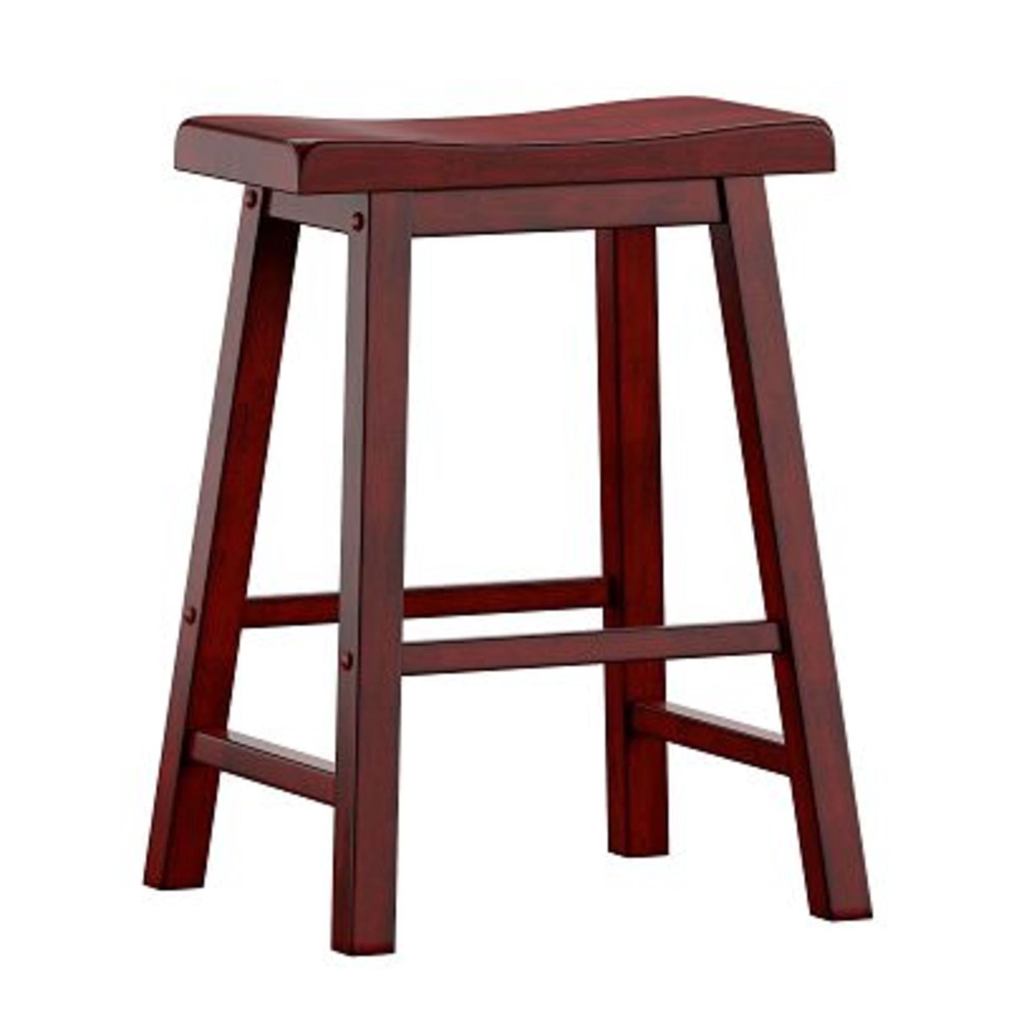 Weston Home Ashby Saddle Seat Backless Counter Stools, Set of 2, Antique Berry