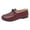Red, variant on Women Winter Leather Loafers Slip on Warm Fleece Lined Lightweight Cozy Snow Ankle Boots Dress Office Business Work Walking Shoes