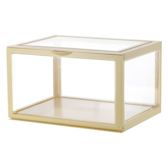 Creamy Yellow Acrylic Display Case, 10x8x6inch Dustproof Storage for Collectibles Action Figures
