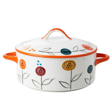 

Qeeadeea French Onion Soup Bowl With Lid And Handle Ceramic Ramen Bowl With Lid Breakfast Bowl Colorful Microwave Oven Pruff Bowl -Yellow B-large 1400ml