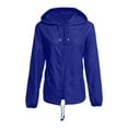 thumbnail image 5 of Tawop Jacket Women Raincoats for Women with Hood&Storage Bag Zip Pockets Waterproof Windbreaker Rain Jacket ,Blue ,S, 5 of 7