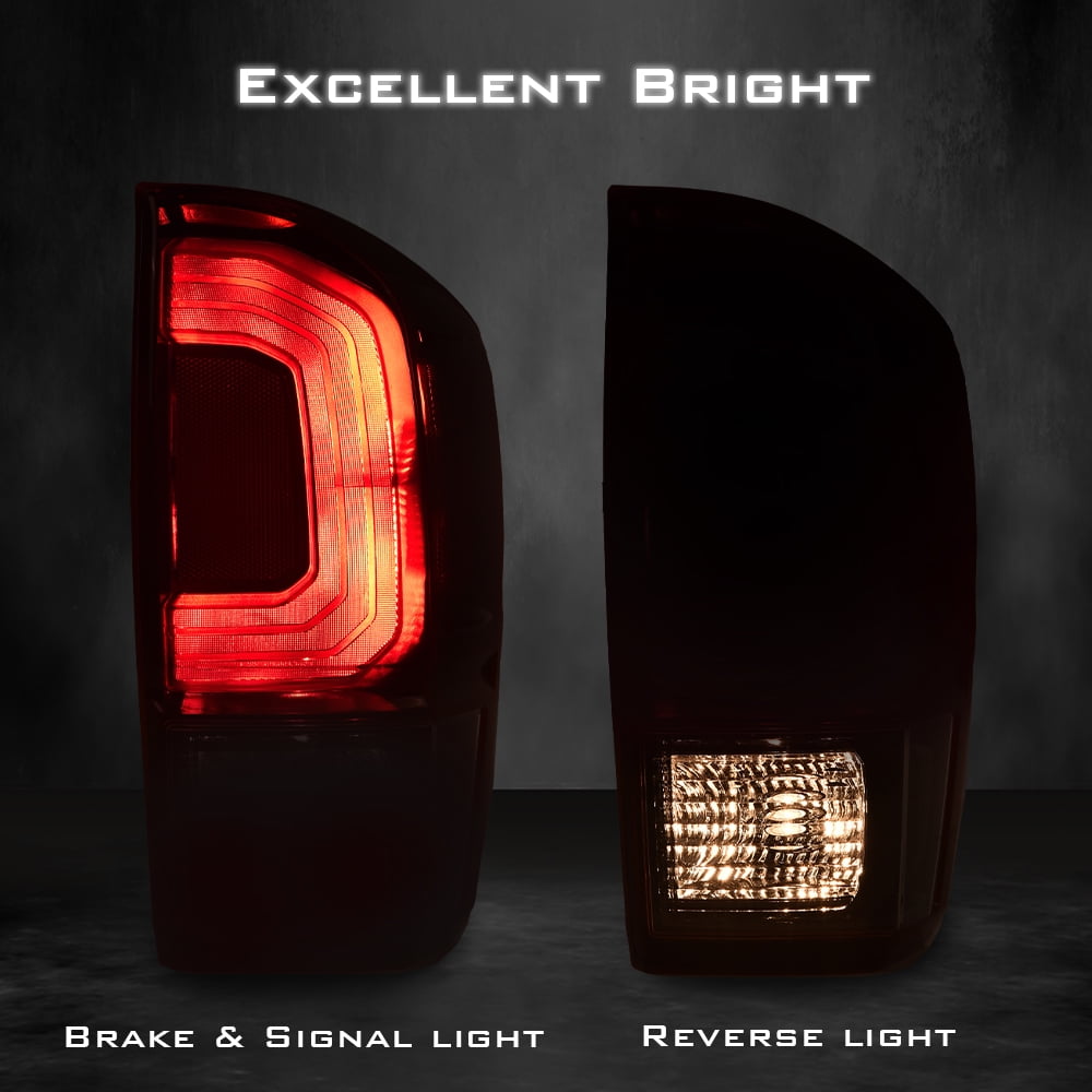 PIT66 Rear Tail Light Lamp Fit for Toyota Tacoma 2016-2023 All Models 8155004200,81550 04200,81550-04200,TO2801201 Red Lens Black Housing Right