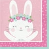 1st Birthday Bunny 6 1/2"L X 6 1/2"W " Luncheon Napkins, Pack of 16, 6 Packs