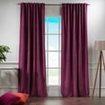 thumbnail image 2 of 3S Brother's Extra Long Solid Luxury Matte Velvet Soft Curtain Magenta-Pink Single Panel Hanging Back Tap & Rod Pocket Home Décor 5-25 Feet Custom Made Curtains -Made in Turkey Each(52"x84"), 2 of 7