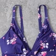 thumbnail image 3 of Traje de baño de mujer Bloque de color con cuello en V Conjuntos de bikini para niña femenina (XL Púrpura) FLhrweasw Para estrenar, 3 of 8