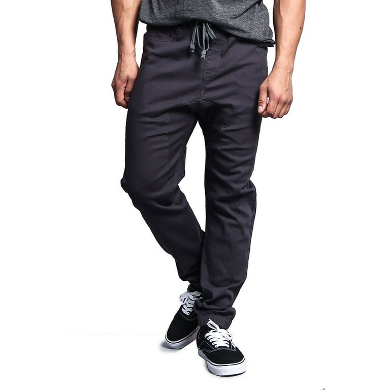 Victorious Men s Drop Crotch Stretch Jogger Twill Pants Up To 5X