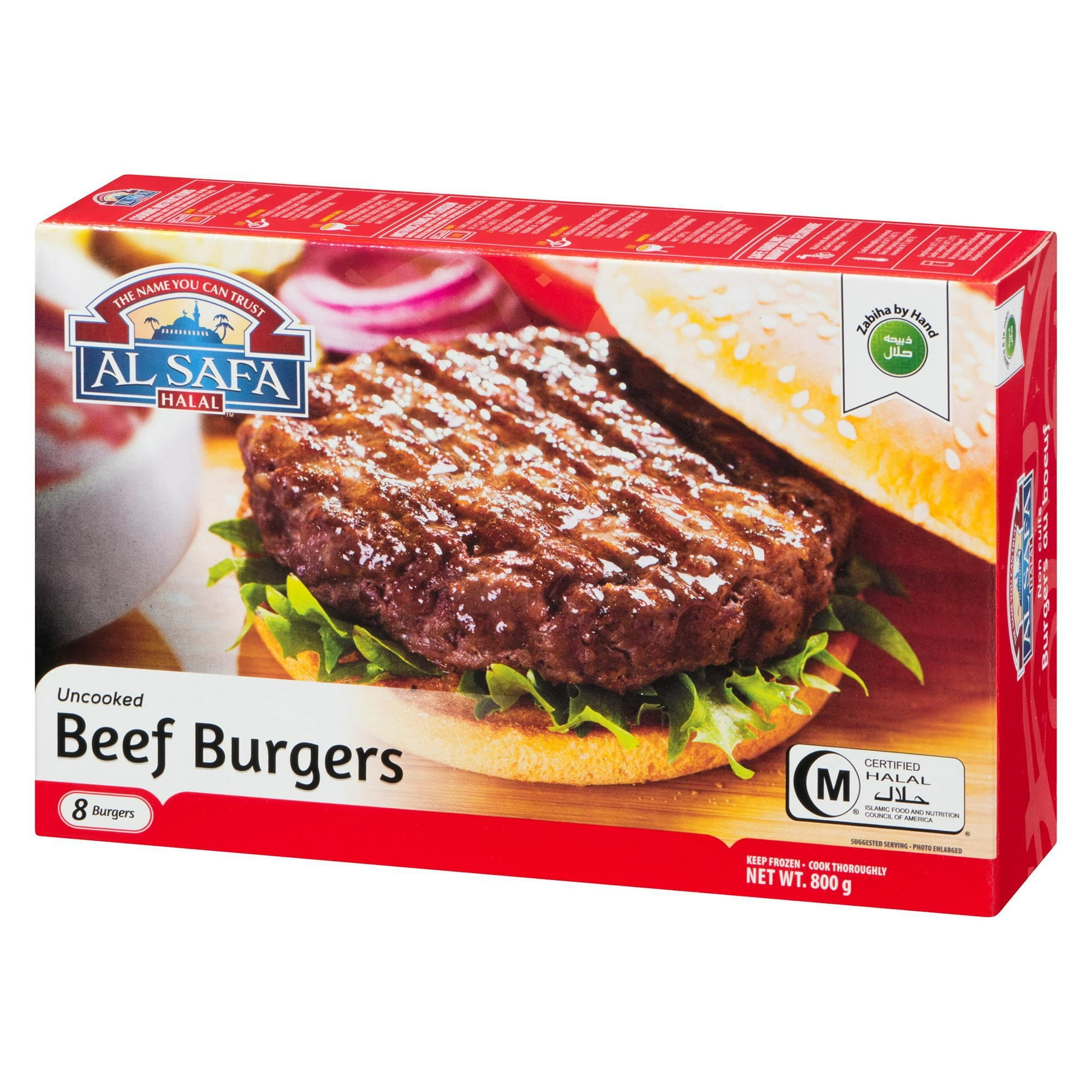 Burgers de boeuf cru Al Safa Halal 800g