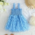 thumbnail image 2 of PINQI Girls Summer Casual Dress Toddler Girls Dress Summer Ruffle Sleeve Dresses Fashion Button Sleeveless Tie Back Sun-dress (B-Blue,6-12 Months), 2 of 6