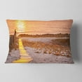 thumbnail image 2 of Designart Yellowish Boardwalk into Seashore - Bridge Throw Pillow - 12x20, 2 of 5