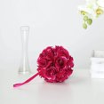 thumbnail image 6 of Efavormart 2 Pack | 7" FUSHIA Flower Ball Silk Rose Pomander Kissing Ball, 6 of 11