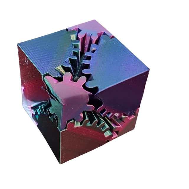 Cubo de engranajes impreso en 3D juguete antiestrés para aliviar el estrés regalo para niños y adultos (8 cm)