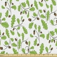 thumbnail image 1 of Acorn Upholstery Fabric by the Yard, Abstract Swirls Oak Leaves and Acorns Summer Season Green Foliage, Decorative Fabric for DIY and Home Accents, 3 Yards, Lime Green White by Ambesonne, 1 of 4