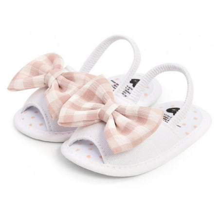 

Infant Baby Boys Girls Sandals Lattice Bow Casual Ruffled Shoes Anti-Slip Soft Sole Newborn Prewalker First Walking Shoes 0-18M