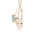 thumbnail image 2 of ANGARA Natural Shell Style Oval Aquamarine and Diamond Pendant in 14K Rose Gold for Women (Size-4x3mm) | March Birthstone, Birthday, Anniversary, Jewelry Gift for Women | Natural Aquamarine Necklace, 2 of 8