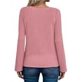 thumbnail image 3 of Fantaslook Textured Tops for Women Crew Neck Long Sleeve Shirts Fall Blouses Casual Basic Tee, 3 of 8