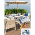 thumbnail image 4 of Outdoor Tablecloth with Umbrella Hole and Zipper, Blue Christmas Snowman Rectangle Table Cloth 60x84 Inch Waterproof Tablecloth, Xmas Tree Elk Gifts Snowflake Ombre Picnic Table Cover for Patio, 4 of 7