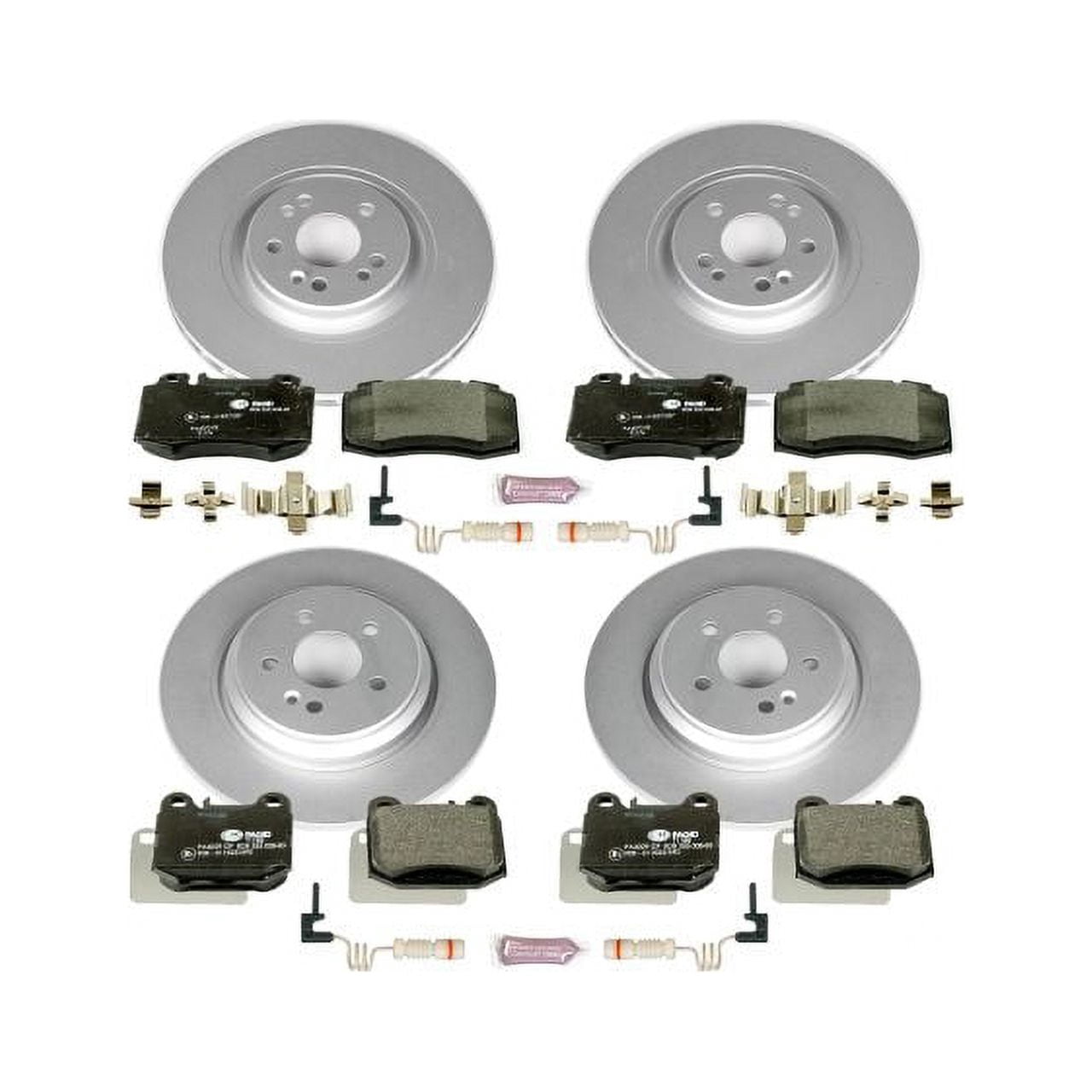 Power Stop Front, Rear Euro-Stop ECE-R90 Certified Brake Pad and Rotor Kit ESK4463