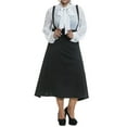 thumbnail image 1 of KVMeteor Robe Salopette Taille Haute Ligne A Couleur Unie pour Femmes Grande Taille, 1 of 5