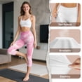 thumbnail image 7 of SCRAWLGOD Tie-Dye Snowflake Pink Elastic Capri Leggings for Women, High Waist Non-See-Through Yoga Leggings with Pockets, Lightweight Breathable Tummy Control Capri Tights, XS, 7 of 7