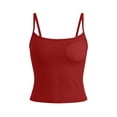 thumbnail image 6 of ClodeEU Women's Spaghetti Strap Tank Top with Built in Pads ,Casual Summer Slim Tanks Red,Womens Plus M, 6 of 6