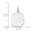 thumbnail image 2 of 925 Sterling Silver Polished Engraveable Disc Charm 16x13mm Wide 0.69mm Thick Pendant Necklace for Women, 2 of 2