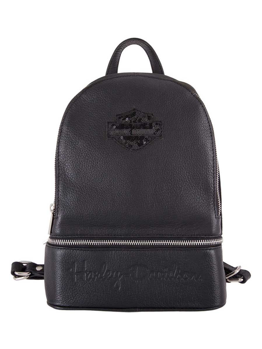 harley davidson leather backpack