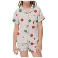 thumbnail image 1 of MIASHUI Pyjama Confortable pour Filles, Ensemble T-Shirt à Manches Courtes et Short Léger pour l'Été, 1 of 4