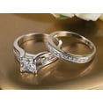 thumbnail image 6 of MABELLA 2.10 Carat TCW Classical Princess Cut Cubic Zirconia Stainless Steel Wedding Rings Bridal Set Size 11, 6 of 9
