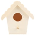 thumbnail image 1 of Casa de pájaros de madera, hecha a mano, con tablero compuesto, ideal para actividades creativas infantiles, aleros de encaje n.° 4, 1 of 14