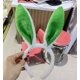 thumbnail image 1 of Diadema de conejo de peluche navideño para fiesta de Halloween, discoteca, con orejas de conejo de alambre, joyería para la cabeza, 1 of 6