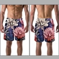 thumbnail image 3 of luoweisi Men's Beach Shorts Quick Dry Swim Trunks with Mesh Lining Flower L, 3 of 5