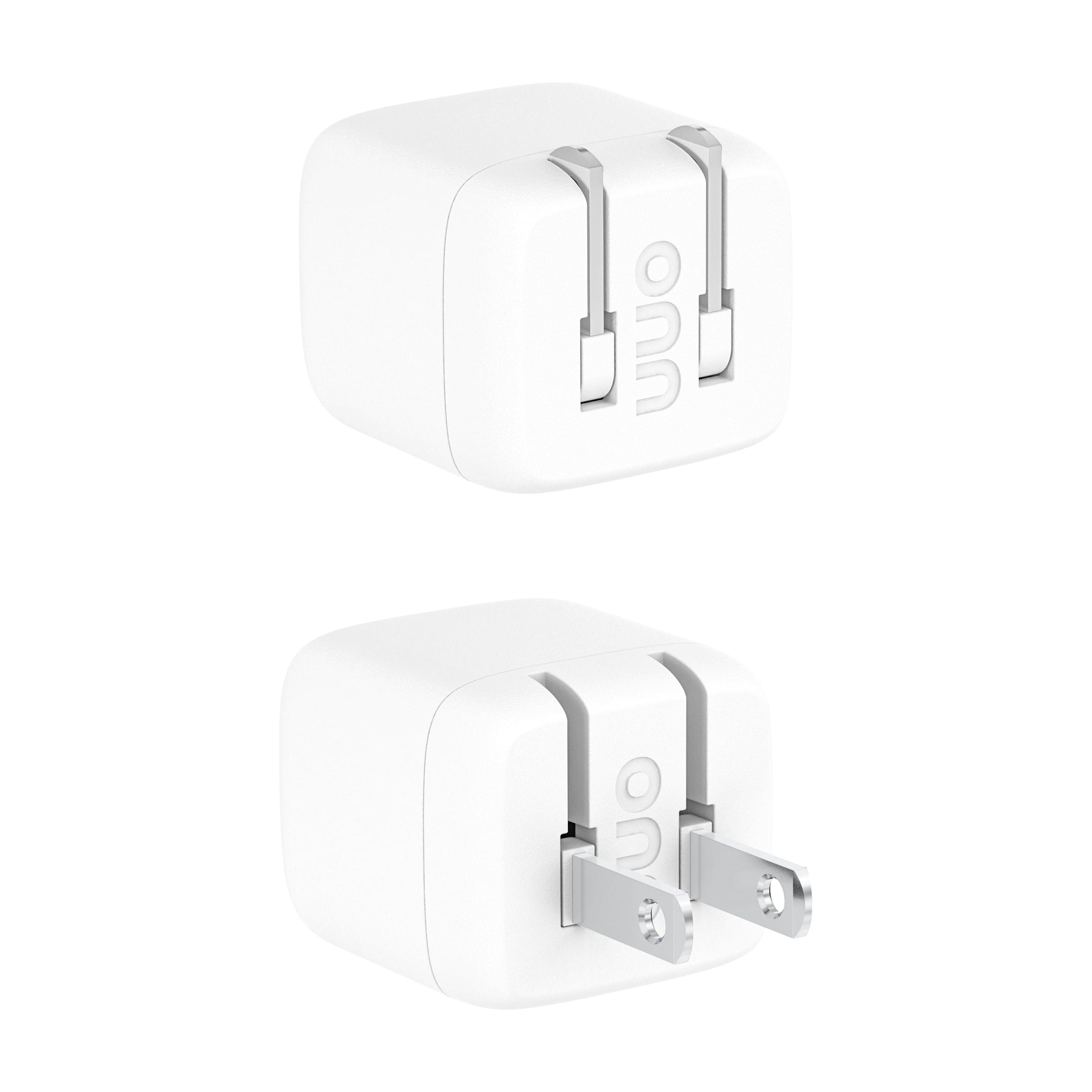 (5 pack) onn 12W Wall Charger with Single USB-A Port and 3ft USB-C Cable, Foldable Plug, White