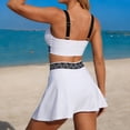 thumbnail image 6 of 2 Piece Tankini Swimsuits Tummy Control Bathing Suit High Waisted Flowy Pleated Sports Skirt Summer Swimwear White L, 6 of 6