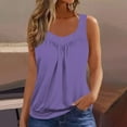 thumbnail image 2 of FAVIPT Oversized Loose Tank Tops for Women Ruched V Neck Ring Hole Solid Tees Stretchy Summer Tunic Tees 2026 Purple,L, 2 of 5