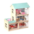 thumbnail image 1 of Casa de muñecas de madera para niños, Villa de princesa, 3 niveles, casa de muñecas familiar moderna, juego de mansión para niños a partir de 3 años,, 1 of 9