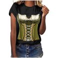 thumbnail image 2 of Pompotops Blouse Décontractée Mode Femme Imprimé Oktoberfest Col Rond T-Shirt Blouse Imprimée Tee Liquidation, 2 of 5