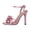 Pink, variant on Stiletto Heels for Women Square Open Toe Rhinestone Floral Heeled Sandals Sexy Ankle Strap Pumps Dress Shoes Pink Size 8