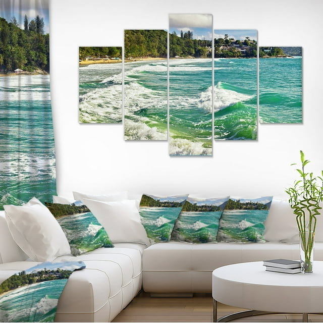 Exotic Tropical Beach Blue Waters - Oversized Beach Canvas Artwork