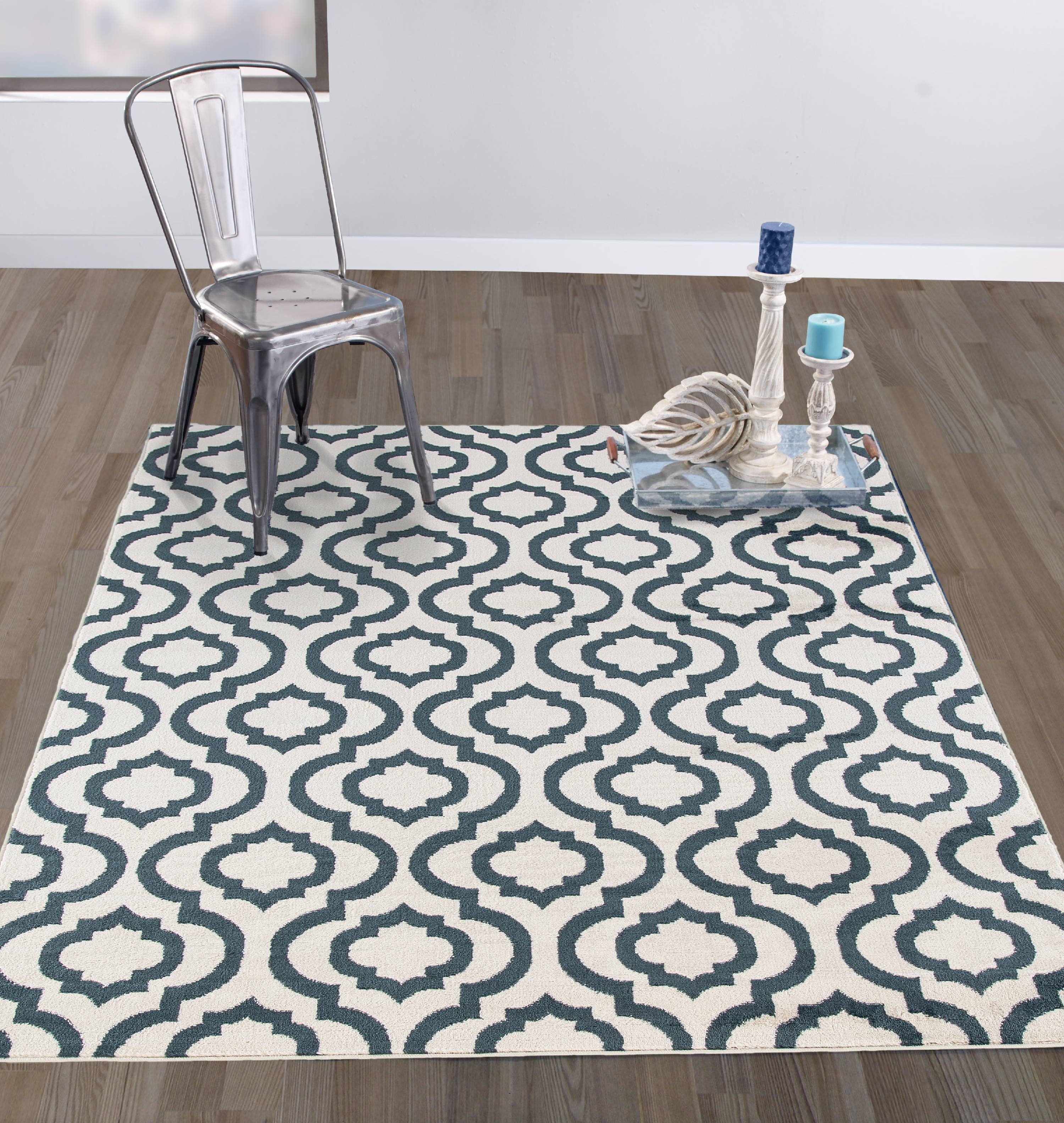 Diagona Designs Contemporary Geometric Moroccan Trellis Design Area Rug