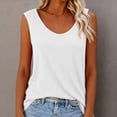 thumbnail image 3 of Womens Tank Tops Summer Fashion Solid Color Round Neck Casual T Shirts Loose Flowy Sleeveless Blouses Beach Vacation Outfits, 3 of 6