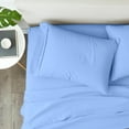 thumbnail image 3 of ABORN 300 Thread Count Organic Cotton Bedsheet 6 PC Queen Light Blue 15" Deep Pockets, 3 of 7
