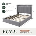 thumbnail image 6 of Amolife Full Size Lift Up Storage Platform Bed Frame with Velvet Built-in Charging Station Wingback Headboard, Grey, 6 of 15