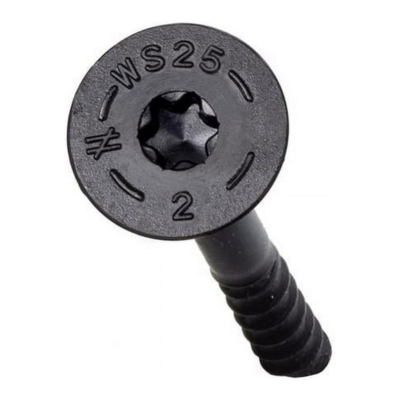 Simpson Strong-Tie 5037776 Vis Structurelles Hexagonales Profil Bas, Noir - Lot de 50, Tailles x 2 Po.