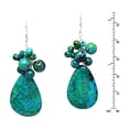 thumbnail image 2 of Blue & Green Teardrops Reconstructed Malachite Statement Dangle Earrings, 2 of 5