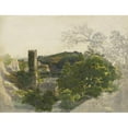 thumbnail image 2 of Friedrich Salathé 24x19 Gold Ornate Framed and Double Matted Museum Art Print Titled - Ruins of a Fortified Tower Among Wooded Hills (1816-1821), 2 of 4