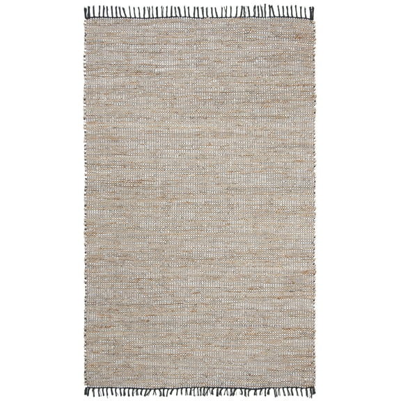 SAFAVIEH Vintage Leather Zharko Solid Area Rug, Silver, 6' x 9'